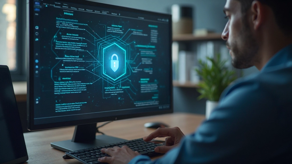 Современный интерфейс облачного хранилища с символами безопасности