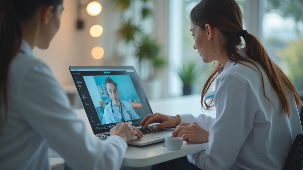 Профессиональное фото онлайн консультации врача через видео